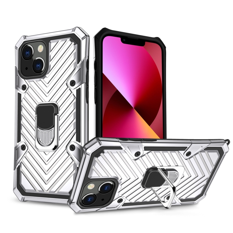 

Cool Armor PC + TPU Shockproof Case with 360 Degree Rotation Ring Holder For iPhone 13(Silver)