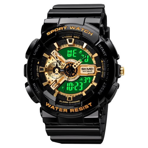 

SKMEI 1688 LED Dual Time Digital Display + Pointer Luminous Sports Electronic Watch(Black Gold)