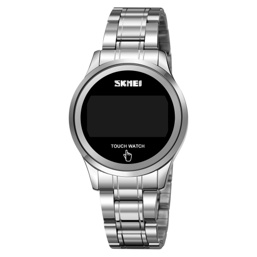 

SKMEI 1737 Round Dial LED Digital Display Touch Luminous Electronic Watch(Silver)