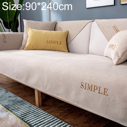 

Four Seasons Universal Simple Chenille Non-slip Sofa Cover, Size:90x240cm(Light Coffee)