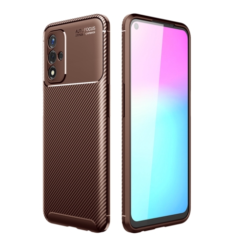 

For OPPO A93s 5G Carbon Fiber Texture Shockproof TPU Case(Brown)