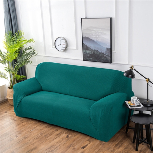 

Double Seat Corn Grain Knitted Fabric Elastic Thickened Full Coverage Sofa Cover, Color:Emerald Green