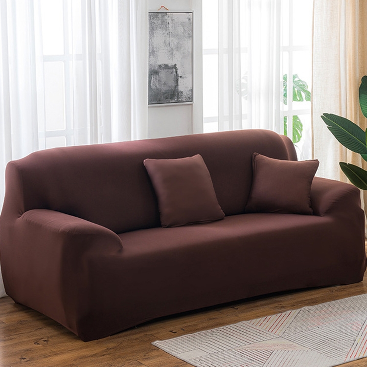 

Four Seasons Solid Color Elastic Full Coverage Non-slip Sofa Cover(Coffee)