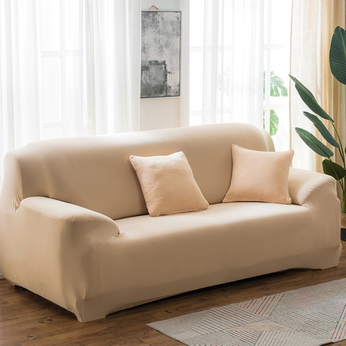 

Four Seasons Solid Color Elastic Full Coverage Non-slip Sofa Cover(Beige)