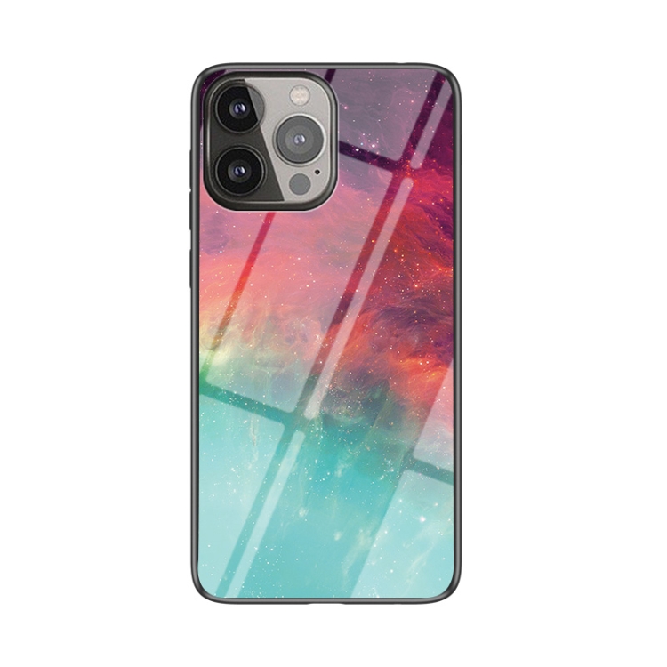 

Starry Sky Pattern Tempered Glass + TPU Shockproof Protective Case For iPhone 13 Pro(Colorful Starry Sky)