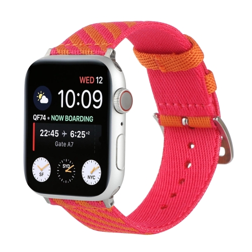 

Nylon Single Loop Replacement Strap Watchband For Apple Watch Series 6 & SE & 5 & 4 40mm / 3 & 2 & 1 38mm(Orange+Pink)