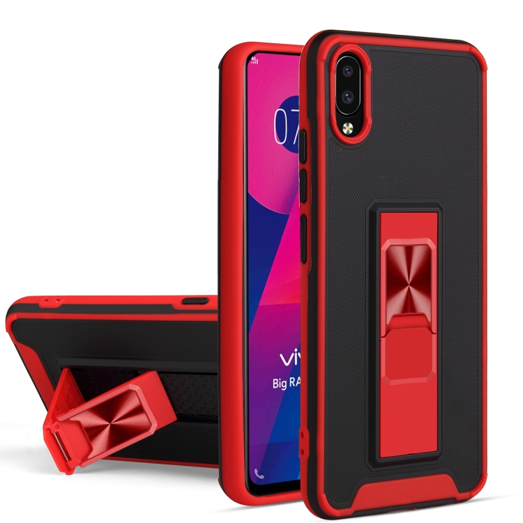 

For vivo Y93 Dual-color Skin Feel TPU + PC Magnetic Shockproof Case with Invisible Holder(Red)