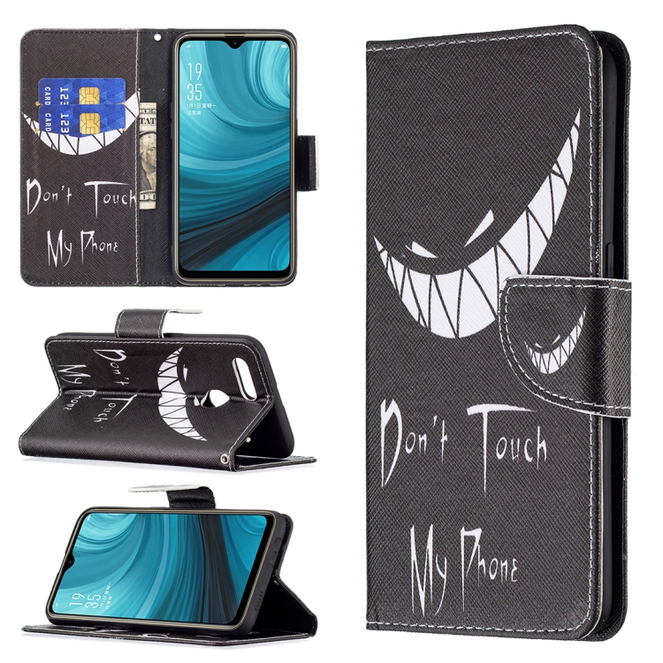 

For OPPO A7 Colored Drawing Pattern Horizontal Flip Leather Case with Holder & Card Slots & Wallet(Smirk)