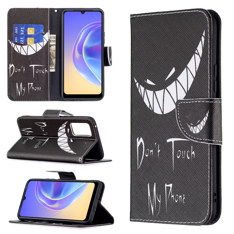

For vivo V21e 4G Colored Drawing Pattern Horizontal Flip Leather Case with Holder & Card Slots & Wallet(Smirk)