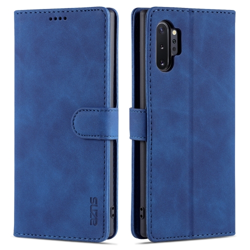 

For Samsung Galaxy Note10+ AZNS Skin Feel Calf Texture Horizontal Flip Leather Case with Card Slots & Holder & Wallet(Blue)