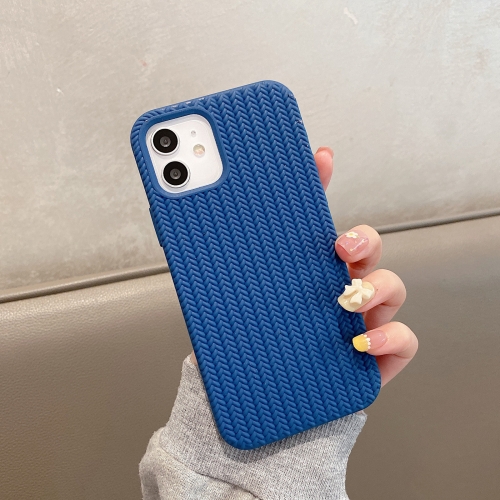 

Herringbone Texture Silicone Protective Case For iPhone 11 Pro(Sea Blue)