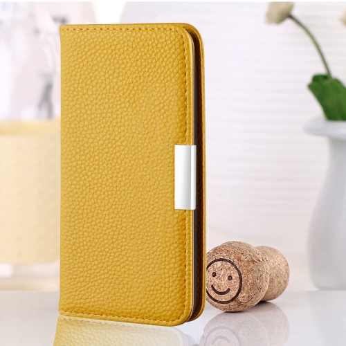 

For Galaxy A2 Core Litchi Texture Horizontal Flip Leather Case with Holder & Card Slots(Yellow)