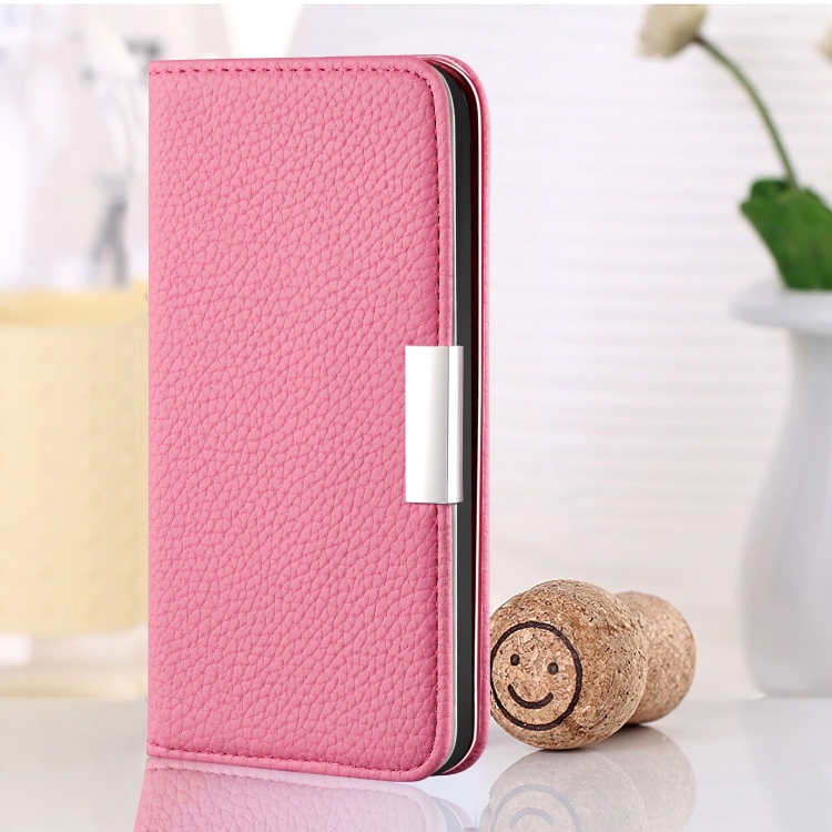 

For Galaxy S8 Litchi Texture Horizontal Flip Leather Case with Holder & Card Slots(Pink)