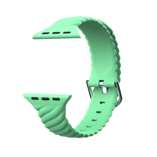 

Solid Color Twist Silicone Replacement Strap Watchband For Apple Watch Series 6 & SE & 5 & 4 40mm / 3 & 2 & 1 38mm(Green)
