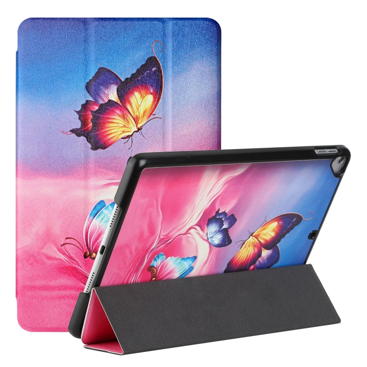 

Silk Texture Colored Drawing Pattern Horizontal Flip Magnetic PU Leather Case with Three-folding Holder & Sleep / Wake-up Function For iPad Pro10.5 2017/Air 10.5 2019/10.2 2019 /10.2 2020(Galaxy Butterfly)