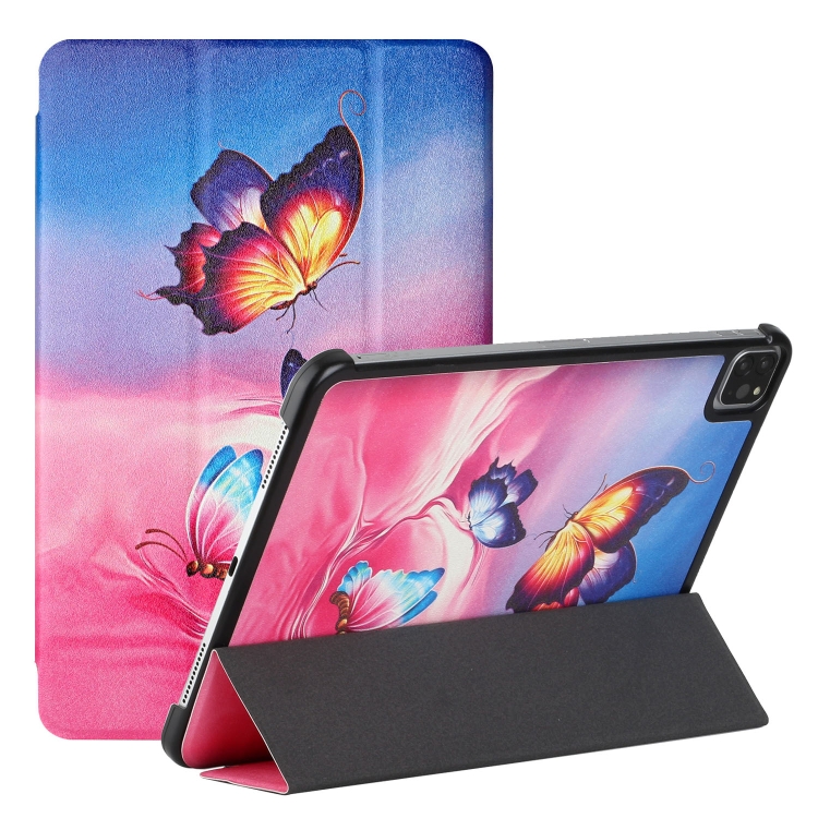 

Silk Texture Colored Drawing Pattern Horizontal Flip Magnetic PU Leather Case with Three-folding Holder & Sleep / Wake-up Function For iPad Pro 11 2021 / 2020 / 2018(Galaxy Butterfly)