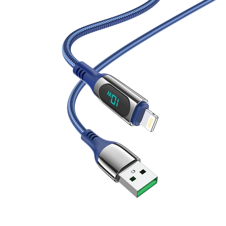 

hoco S51 8 Pin Digital Display Charging Data Cable, Length: 1.2m(Blue)