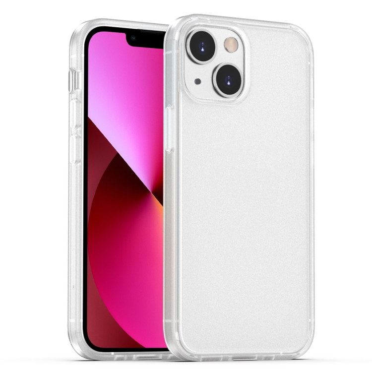 

Skin Feel Frosted PC + TPU Shockproof Case with Color Button For iPhone 13(White)