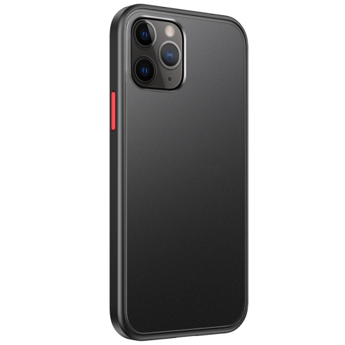 

Skin Feel Frosted PC + TPU Shockproof Case with Color Button For iPhone 12 mini(Black)