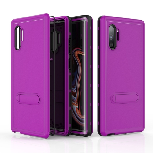 

For Galaxy Note 10+ RedPepper Shockproof Waterproof Solid Color PC + TPU Protective Case with Holder(Purple)