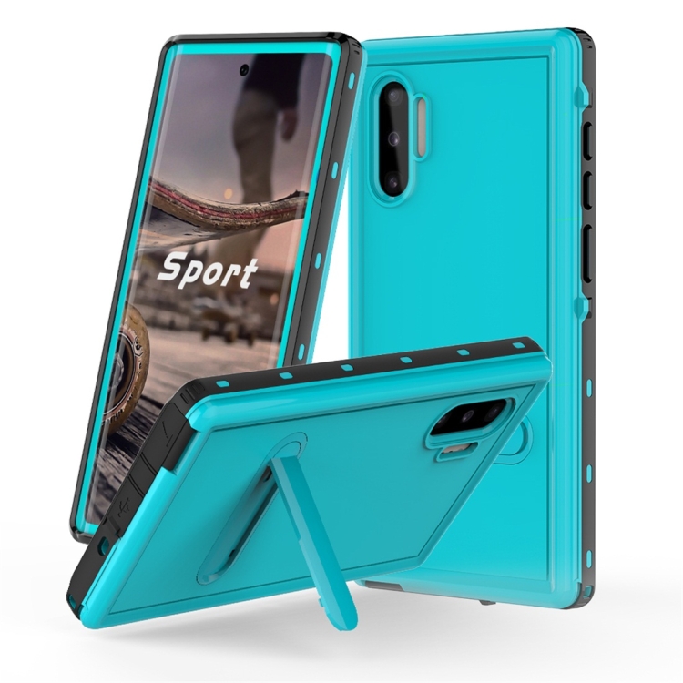 

For Galaxy Note 10 RedPepper Shockproof Waterproof Solid Color PC + TPU Protective Case with Holder(Blue)