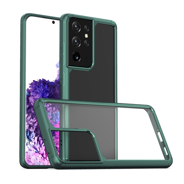 

For Samsung Galaxy S21 Ultra 5G TPU + PC Protective Case(Dark Green)