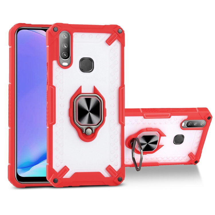 

Matte TPU + PC Magnetic Shockproof Case with Ring Holder For vivo Y17(Red)