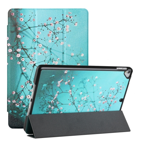 

Silk Texture Colored Drawing Pattern Horizontal Flip Magnetic PU Leather Case with Three-folding Holder & Sleep / Wake-up Function For iPad 10.2 (2021/2020/2019)(Plum Blossom)