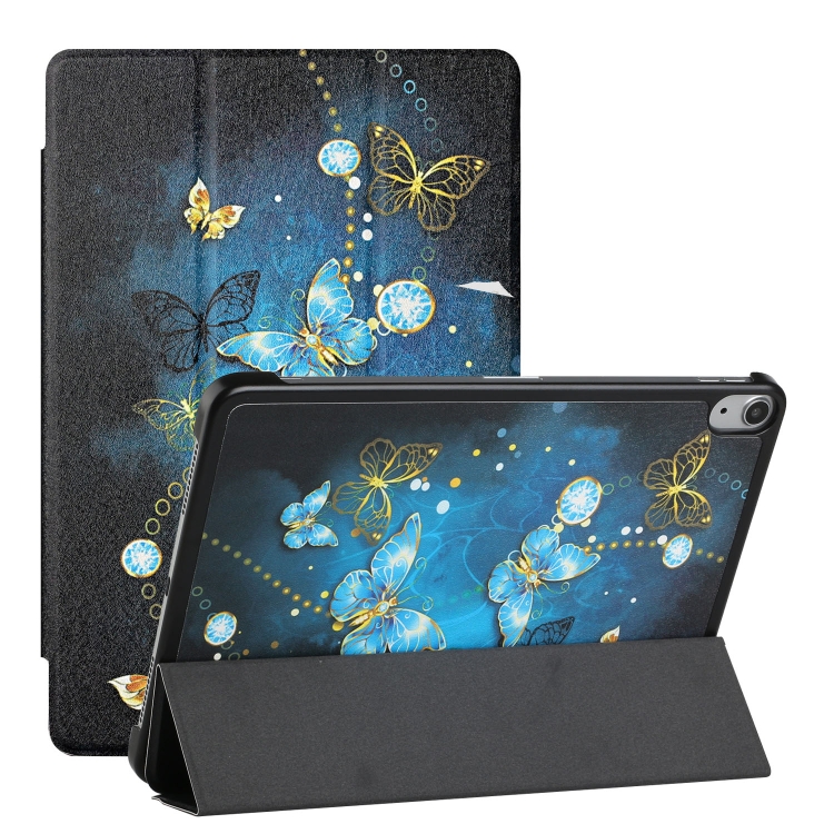 

Silk Texture Colored Drawing Pattern Horizontal Flip Magnetic PU Leather Case with Three-folding Holder & Sleep / Wake-up Function For iPad Air 10.9 (2020)(Diamond Butterfly)