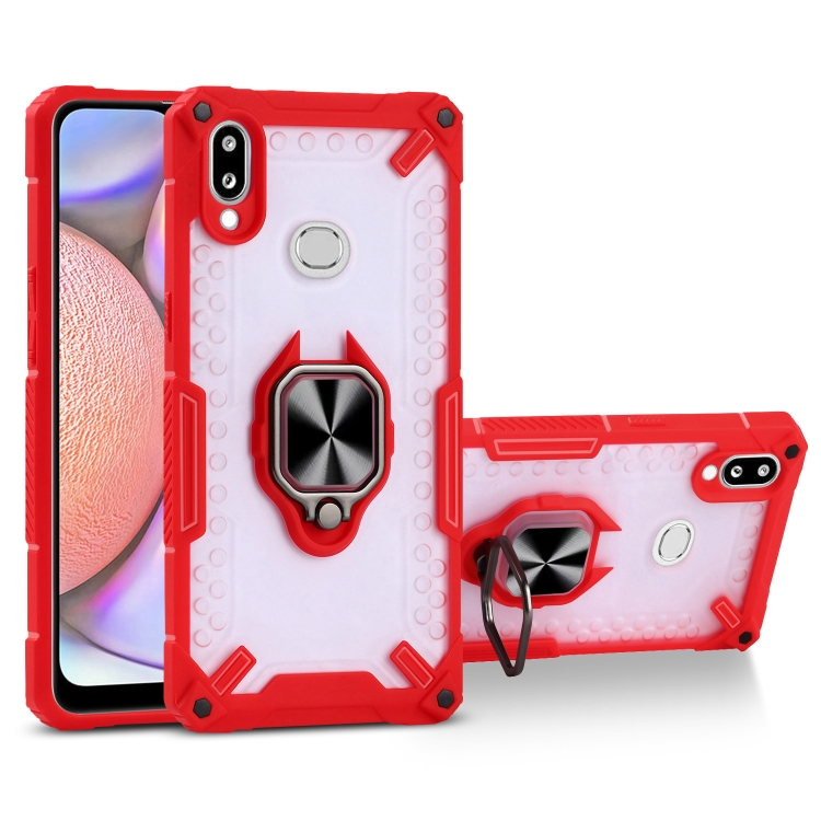 

Matte TPU + PC Magnetic Shockproof Case with Ring Holder For Samsung Galaxy A10s(Red)