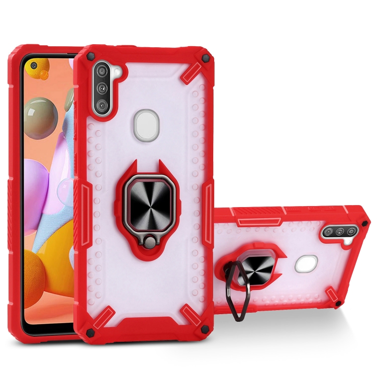 

Matte TPU + PC Magnetic Shockproof Case with Ring Holder For Samsung Galaxy A11(Red)