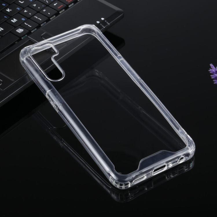 

For OPPO A91 Four-corner Shockproof Transparent TPU + PC Protective Case