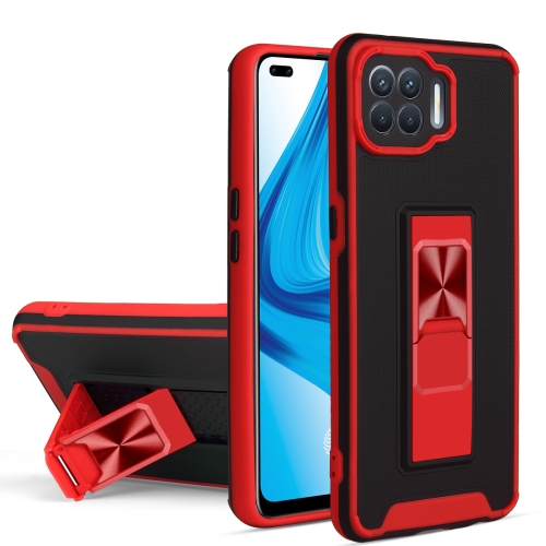 

For OPPO F17 Pro / A93 Dual-color Skin Feel TPU + PC Magnetic Shockproof Case with Invisible Holder(Red)