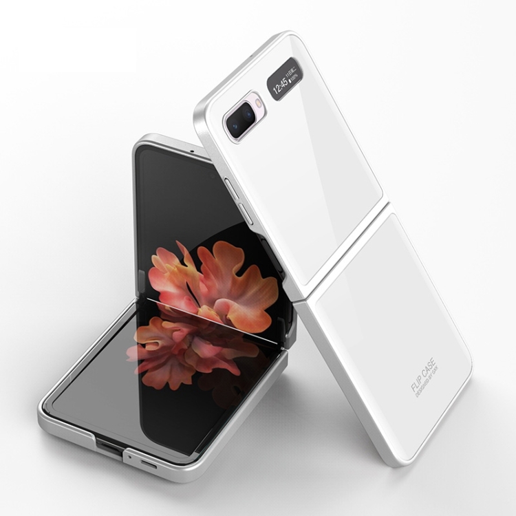 

For Samsung Galaxy Z Flip GKK Straight Edge Folding Glass Case(White)