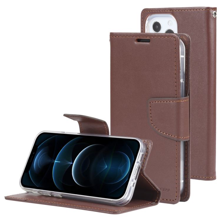 

GOOSPERY Bravo Diary Crazy Horse Texture Horizontal Flip Leather Case with Bracket & Card Slot & Wallet For iPhone 13(Brown)