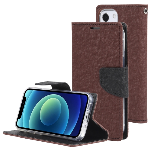 

GOOSPERY FANCY DIARY Cross Pattern Horizontal Flip Leather Case with Holder & Card Slots & Wallet For iPhone 13(Brown)