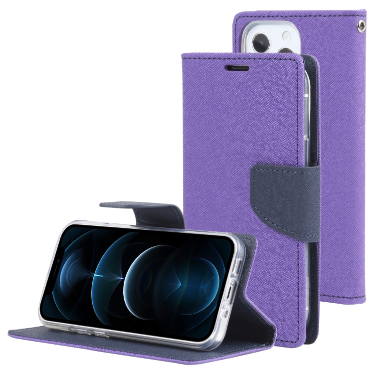 

GOOSPERY FANCY DIARY Cross Pattern Horizontal Flip Leather Case with Holder & Card Slots & Wallet For iPhone 13 Pro Max(Purple)