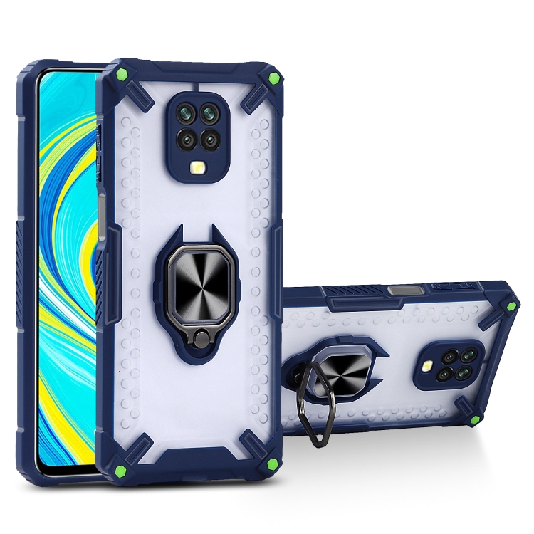 

Matte TPU + PC Magnetic Shockproof Case with Ring Holder For Xiaomi Redmi Note 9S(Sapphire Blue)