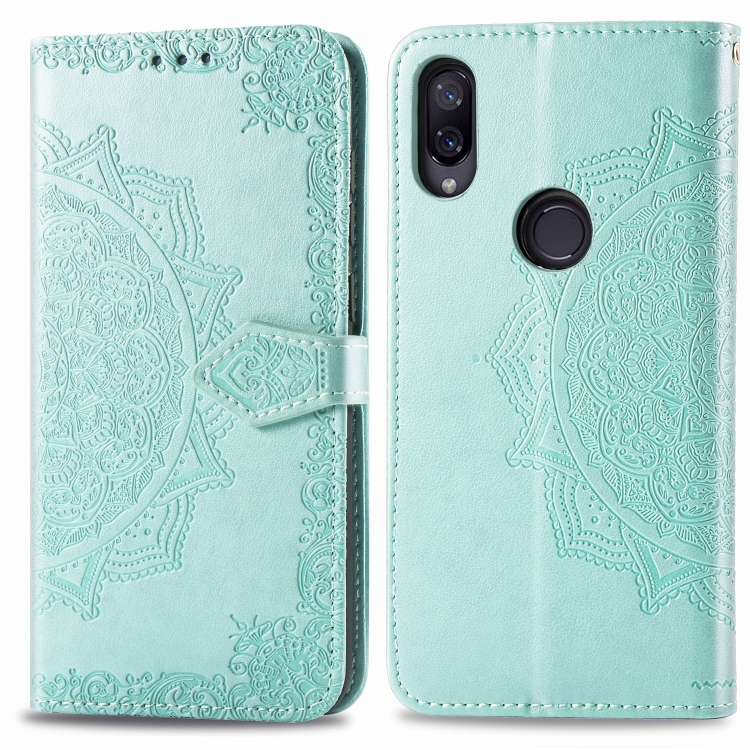 

For Xiaomi Redmi Note 7 Halfway Mandala Embossing Pattern Horizontal Flip Leather Case with Holder & Card Slots & Wallet & Lanyard(Green)