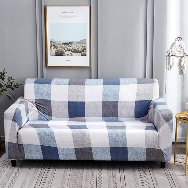 

Double Seat Four Seasons Printing Full Coverage Elastic Non-slip Sofa Cover(Checkered Age)