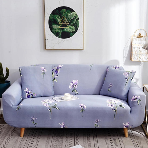 

Double Seat Four Seasons Printing Full Coverage Elastic Non-slip Sofa Cover(Purple Love)