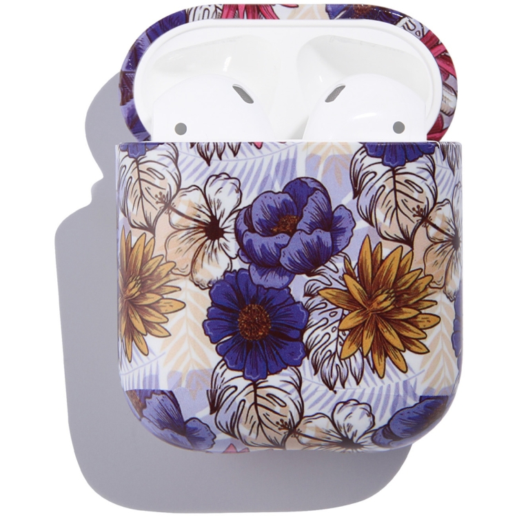 

Flower Pattern Anti-fall Wireless Earphone PC Protective Case For AirPods 1/2(Chrysanthemum)
