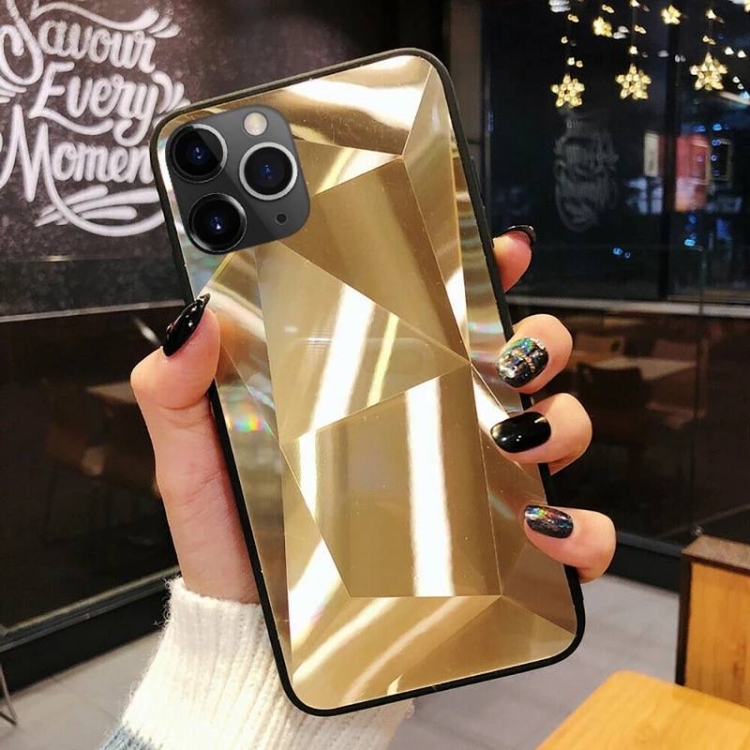 

For iPhone 11 Shockproof Diamond Texture TPU Jelly Protective Case(Gold)