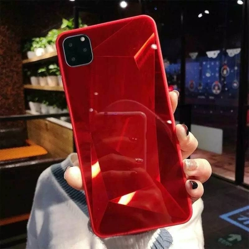 

For iPhone 11 Shockproof Diamond Texture TPU Jelly Protective Case(Red)