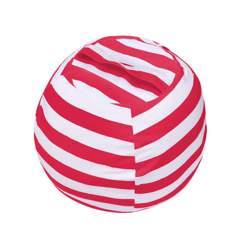 

Soft Toy Children Storage Bag Cloth Cover Sofa Cover, Size:18 inch(Red White Stripes)