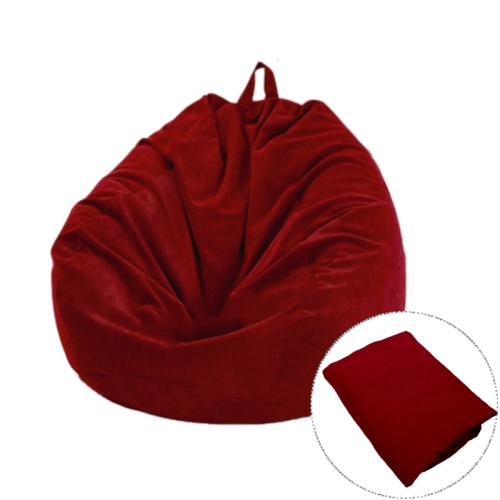 

Corduroy Lazy Bean Bag Chair Sofa Cover, Size:100x120cm(Red)