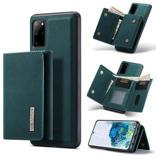 

For Samsung Galaxy S20+ DG.MING M1 Series 3-Fold Multi Card Wallet + Magnetic Back Cover Shockproof Case with Holder Function(Green)