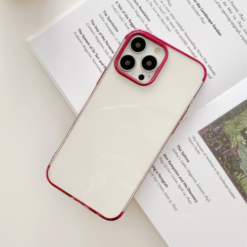 

Three Sections Electroplating TPU Protective Case For iPhone 13 Pro Max(Rose Red)