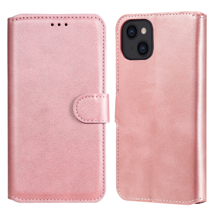 

Classic Calf Texture PU + TPU Horizontal Flip Leather Case with Holder & Card Slots & Wallet For iPhone 13(Rose Gold)