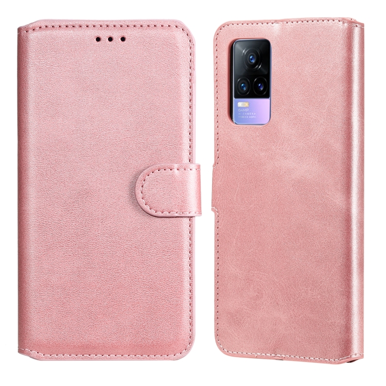 

Classic Calf Texture PU + TPU Horizontal Flip Leather Case with Holder & Card Slots & Wallet For vivo V21e(Rose Gold)